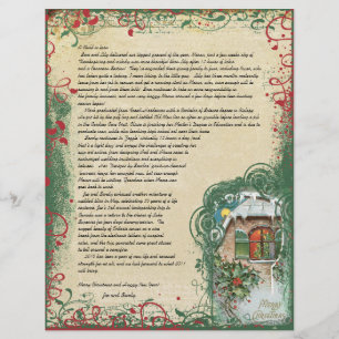 Cena de Inverno de Cabana Vintage Carta de Natal