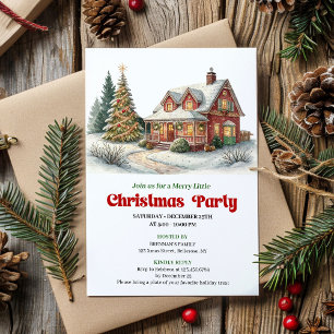 Cena de Inverno Elegante Convite de Natal Minimali