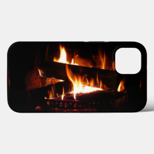 Cena de Inverno Quente com Lareira para Fotografia