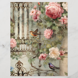 Cena de Jardim Serene Vitoriano - Papel Escrapbook