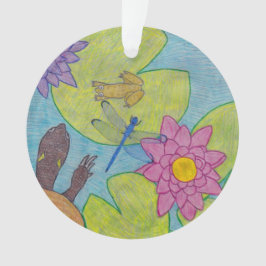 Cena de Lago - Ornamento de Acrílico