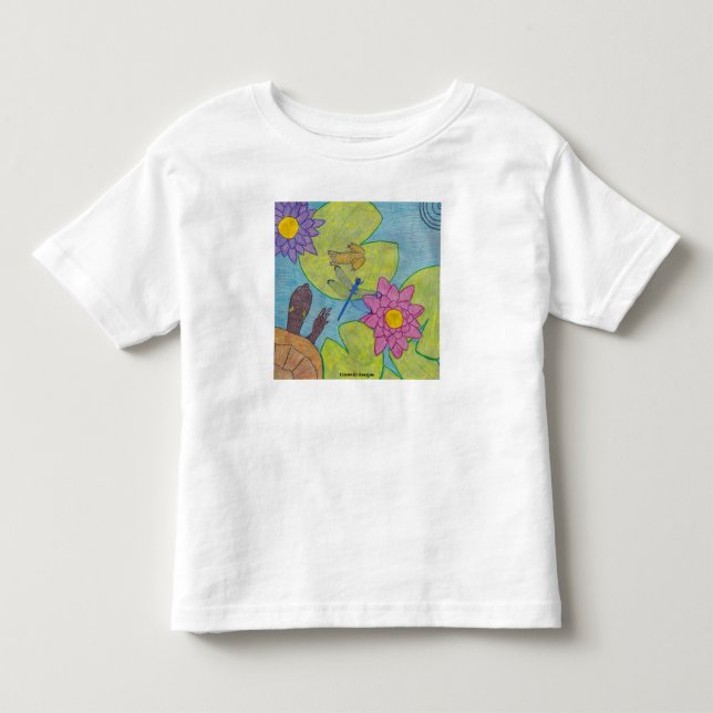 Cena de Lagoa (branco) - Camiseta de Criança (Frente)