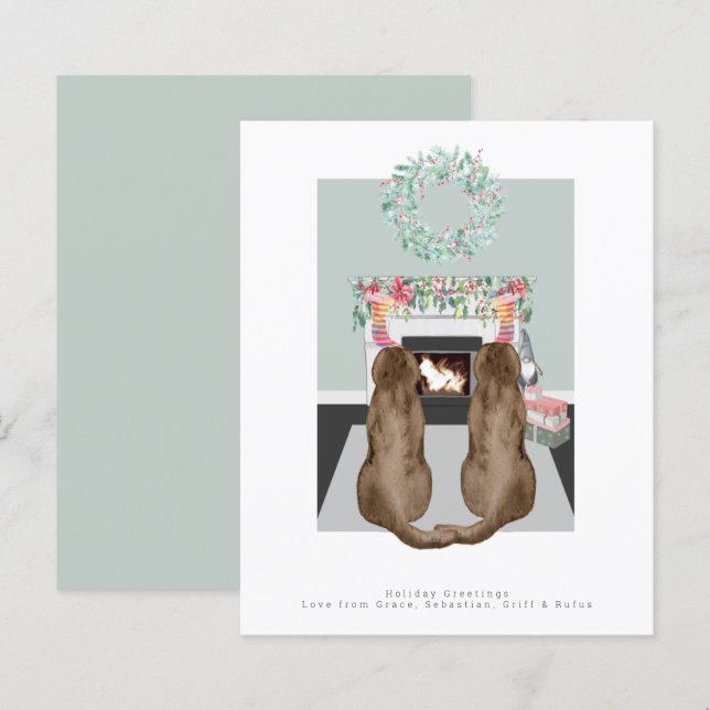 Cena de Lareira de Chocolate de Natal Labrador (Frente/Verso)