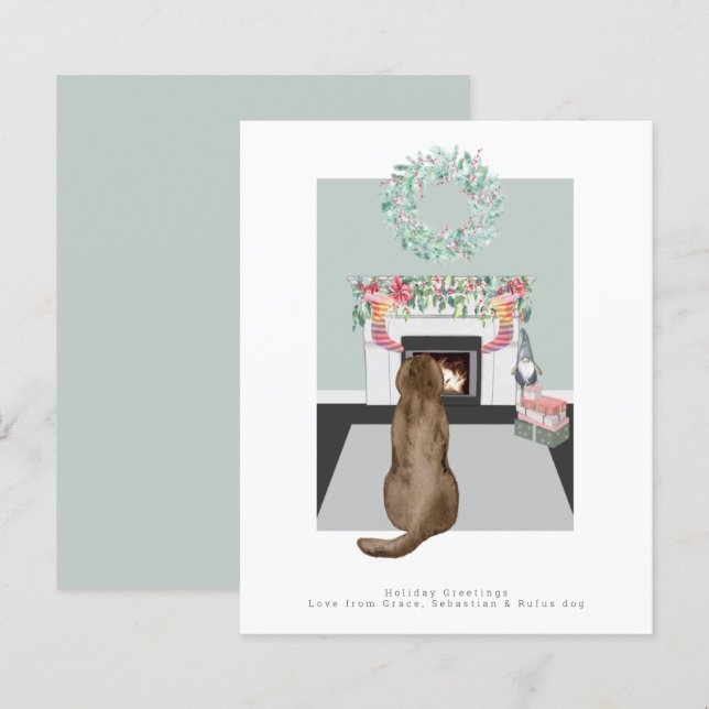 Cena de Lareira de chocolate Labrador (Frente/Verso)