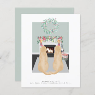 Cena de Lareira do Labrador Amarelo de Natal