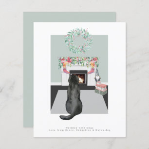 Cena de Lareira Negra de Cachorro Negro de Natal