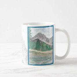 Cena de Montanha em Aquarela Caneca Personalizada