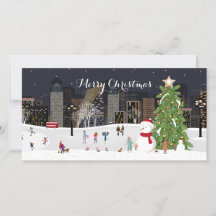 Cena de Natal da Cidade de inverno com Foto