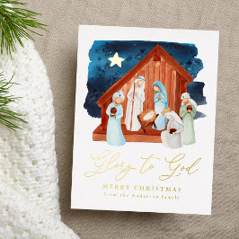 Cena de Natal em Aquarela Glória a Deus