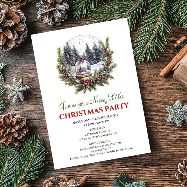 Cena de Natal em Aquarela Moderna Convite Editável (Modern Watercolor Christmas Scene Editable Invite)