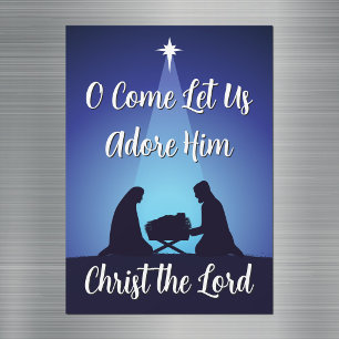 Cena de Natal Religiosa em Ímã de Cartão