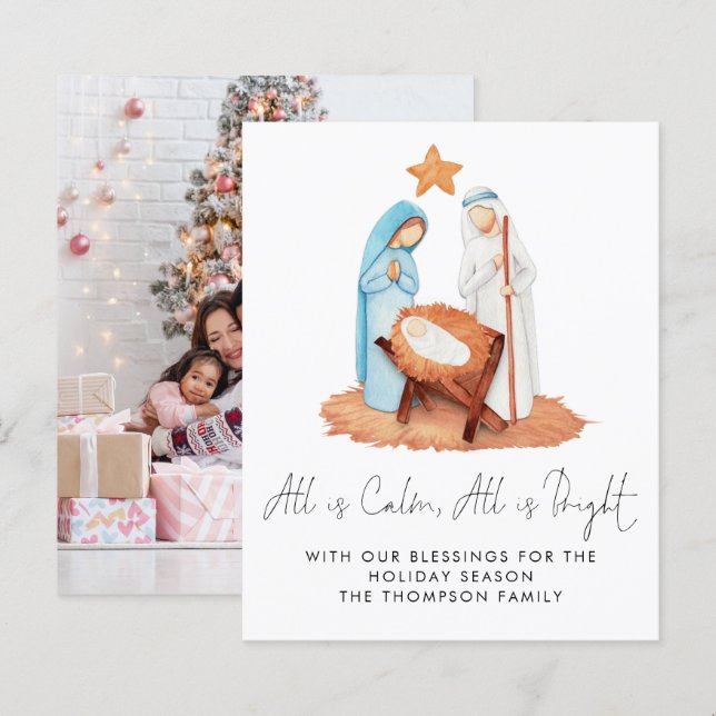 Cena de Natividade Orçamental Tudo É Foto Calma (Frente/Verso)