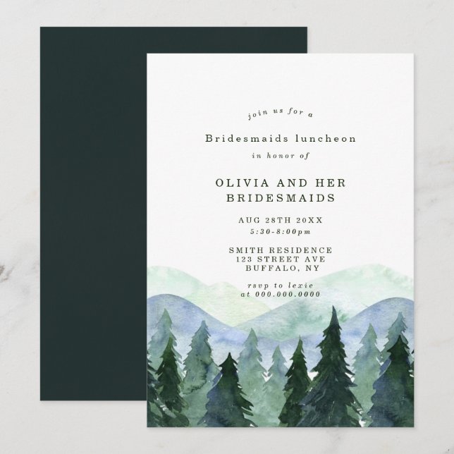 Cena de Ponta de Água do inverno Bridesmaids Lunch (Frente/Verso)