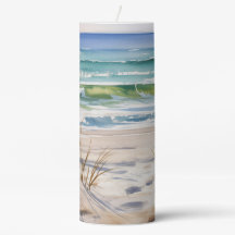 CENA DE PRAIA ARENOSA SOLITÁRIA AQUARELA
