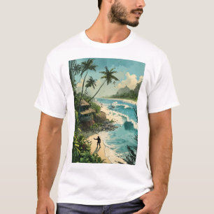 Cena de Praia Tropical de Paraíso, T-Shirt