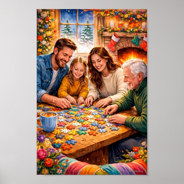 Cena de Puzzle de Férias Emocionante Poster (Frente)