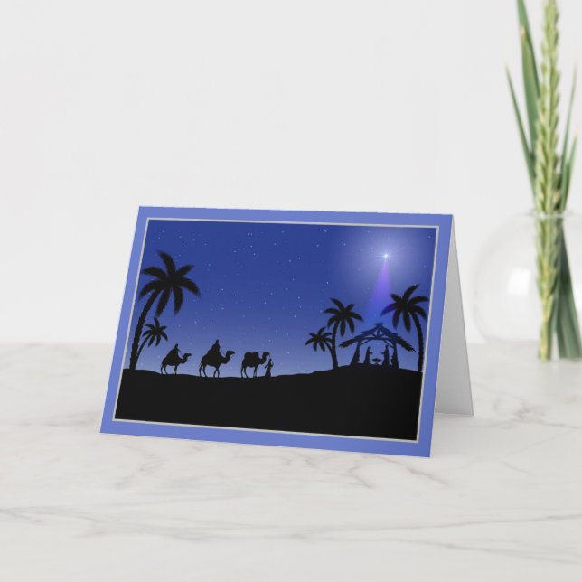 Cena de Sábios de Cartão de Natal (Frente)