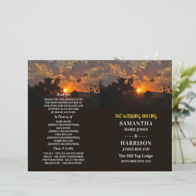 Cena de Sol, Programa de Casamento Russo (Em pé/Frente)