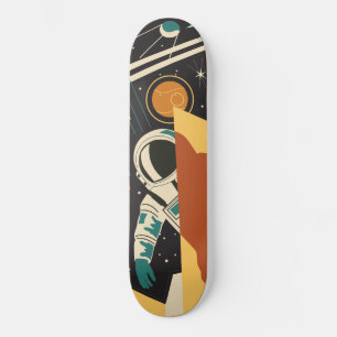 Cena Espacial Retroativa com skate Astronauta