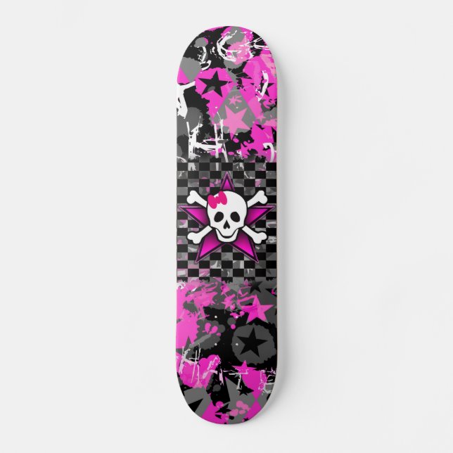 Cena Kid Girly Skull Skateboard Deck (Frente)