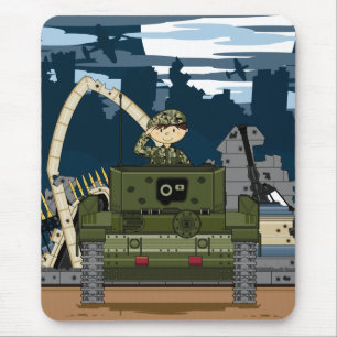 Cena Mousepad do soldado e do tanque do exército