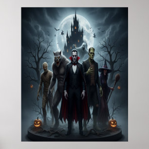 Cena Poster Cinematográfica Cinemática de Monstros