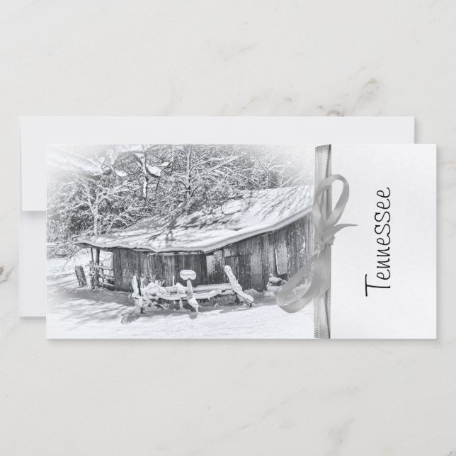 Cena rural de inverno de Barn e Rake - Tennessee (Frente)