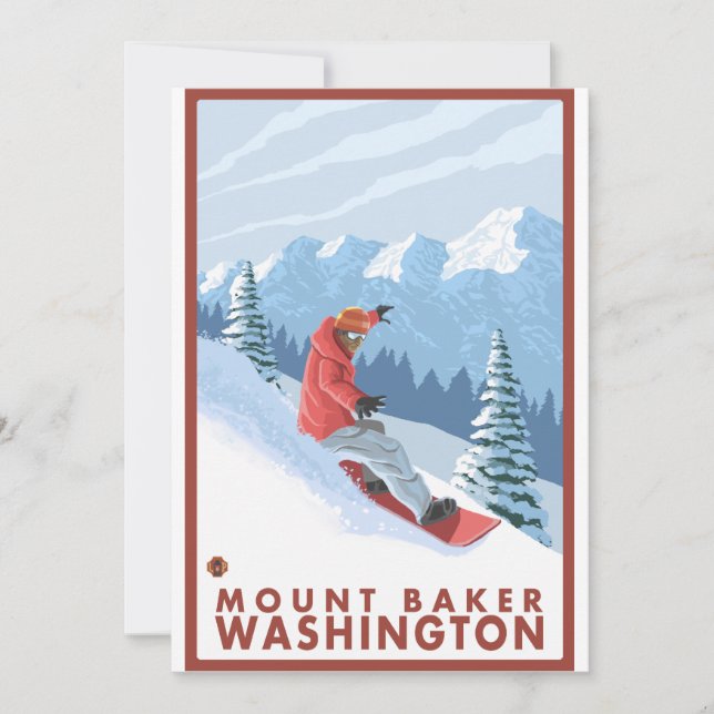 Cena Snowboarder - Monte Baker, Washington (Frente)