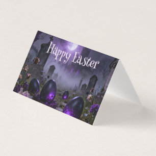 Cena Sombria de Páscoa Gótica com Ovos Brilhantes