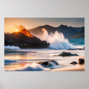 Cena Vulcânica de poster Art