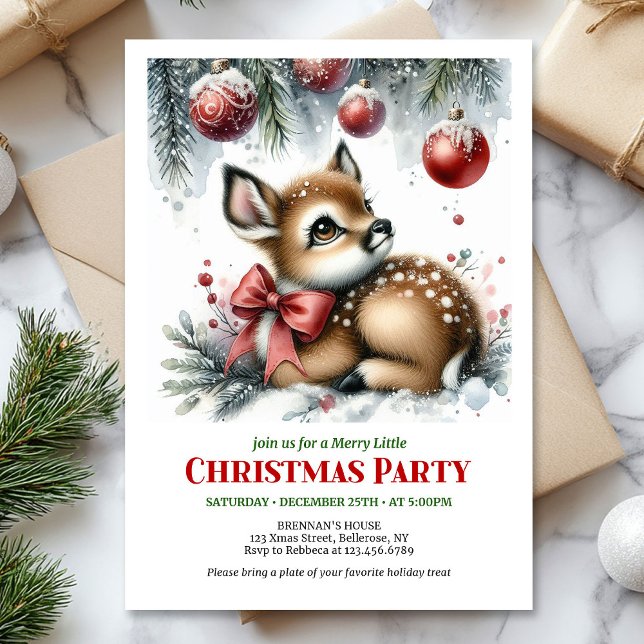 Cenário de inverno encantador convite de Natal par (Charming winter scene Christmas kids invitation digital download)