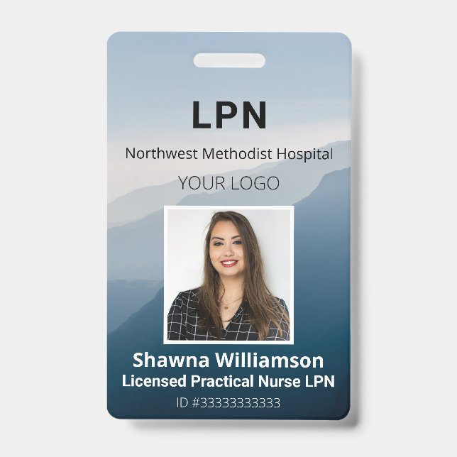 Cenário de Montanha ID do Funcionário Crachá com C (Frente)