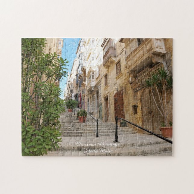 Cenas de rua de Valeta Malta. Quebra-cabeça (Horizontal)