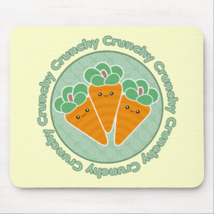 Cenouras crocantes Kawaii Mousepad