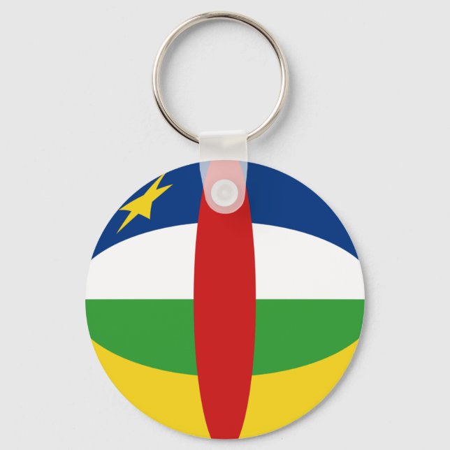 Centrafrique Fisheye Flag Chaveiro (Frente)