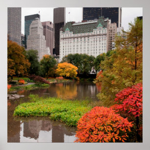 Central Park no poster do outono