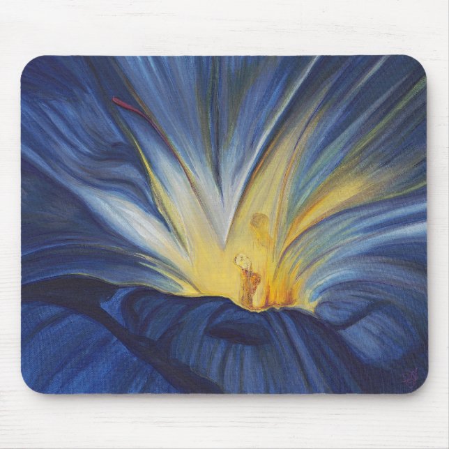 Centro azul Mousepad da flor (Frente)