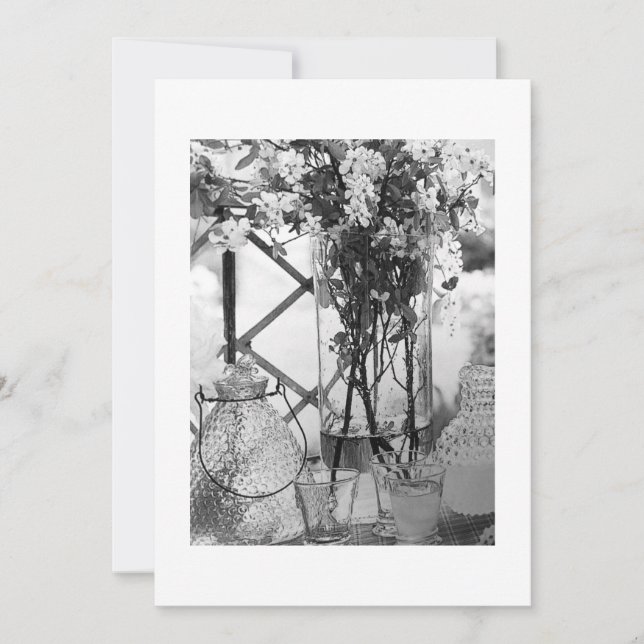 "CENTRO DE MESA DE CASAMENTO" CONVITE PRETO/BRANCO (Frente)