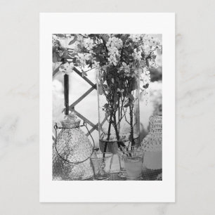 "CENTRO DE MESA PARA CASAMENTO" CONVITE PRETO/BRAN