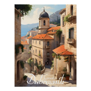 Centro Histórico de Dubrovnik Croácia Impressão de