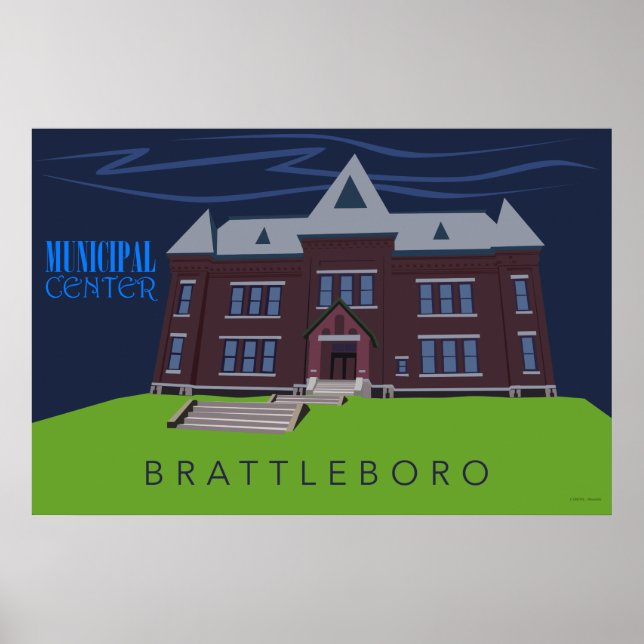 Centro Municipal de Brattleboro | Poster de viagen (Frente)