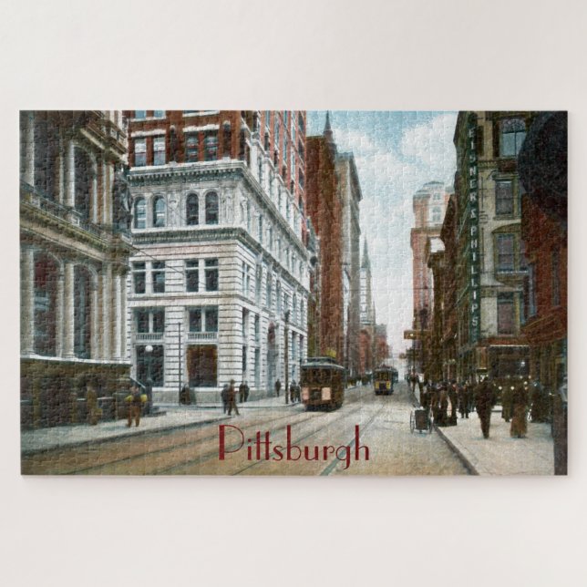 Centro Vintage Pittsburgh Grande Quebra-cabeça (Horizontal)