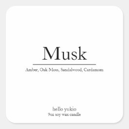 Cera de soja quadrada mínima de etiqueta de velas