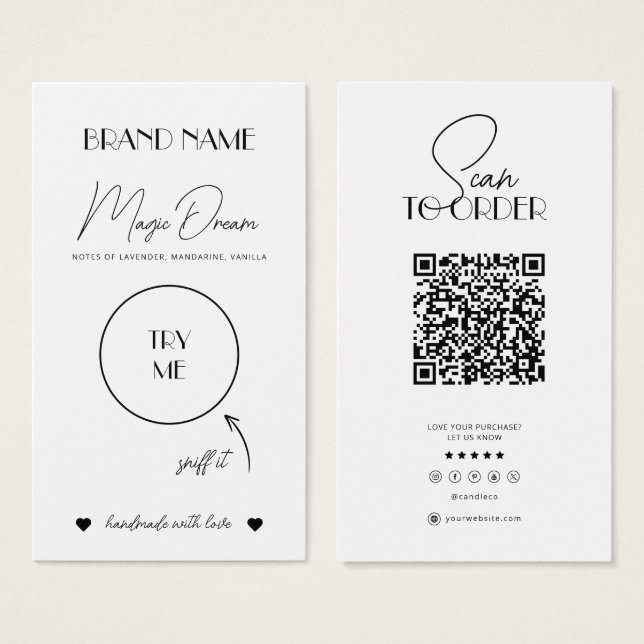 Cera Derretida, Cartão De Aroma De Vela, Amostra D (Frente & Verso)