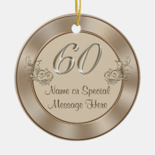 Cerâmica 60º Aniversário Personalizado ou Ornamento de An