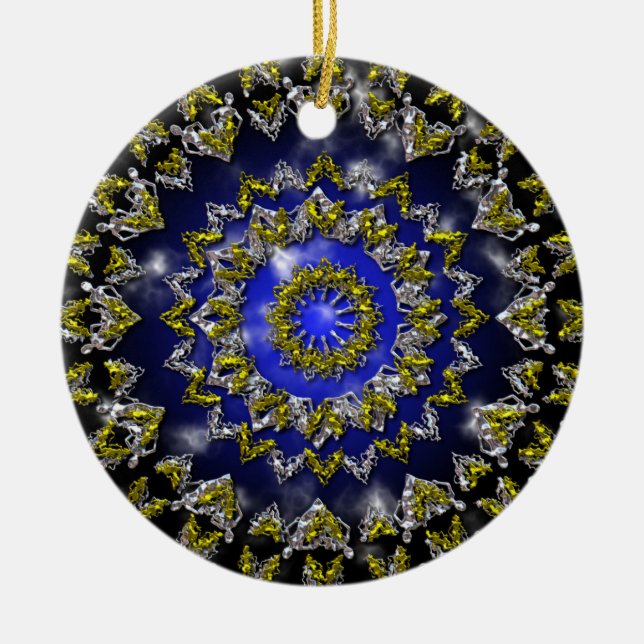 Cerâmica A Origem Dourado e Prateado Com Ornamento de Plasm (Frente)