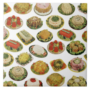 Cerâmica A salada de Jello do vintage molda o azulejo de