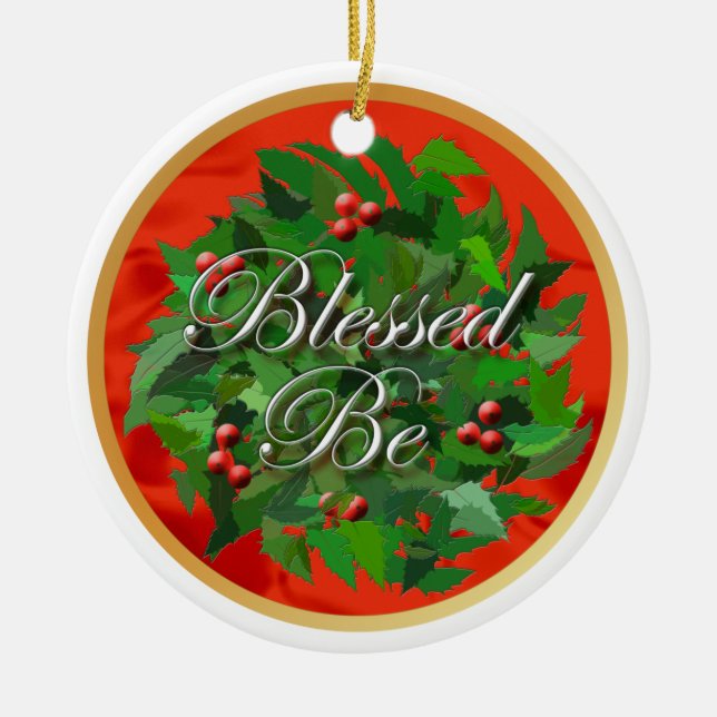 Cerâmica Abençoado seja ornamento de Yule (Frente)