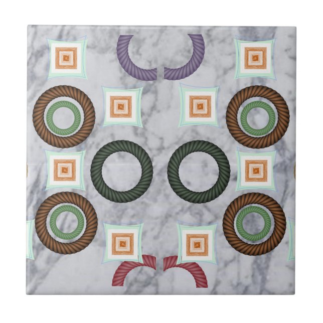 Cerâmica Abstrato branco de Azulejo cerâmico (Frente)