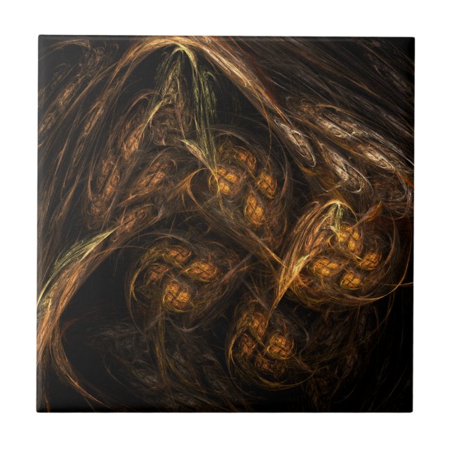 Cerâmica Abstrato de Azulejo de arte da Mãe Terra (Frente)